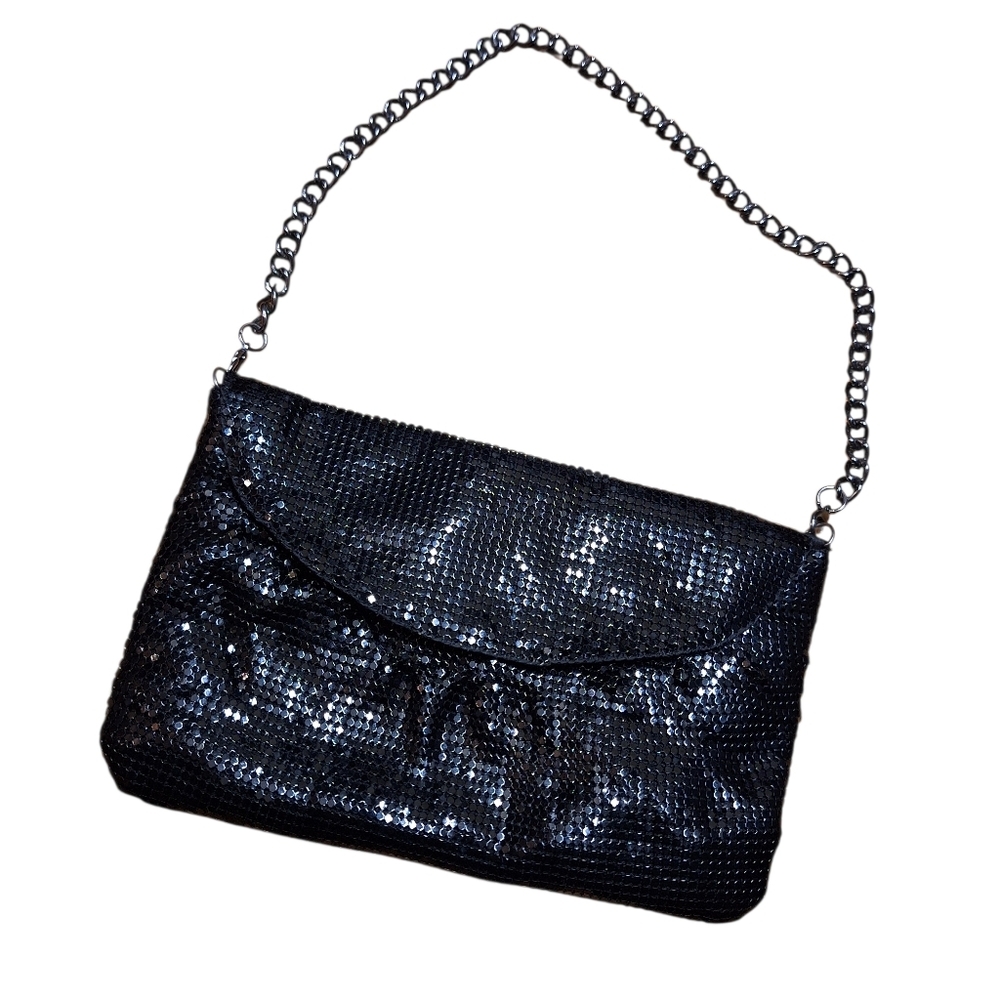 Whiting & Davis Black MESH Purse Elegant Quiet Luxury Old Money Vintage Chain